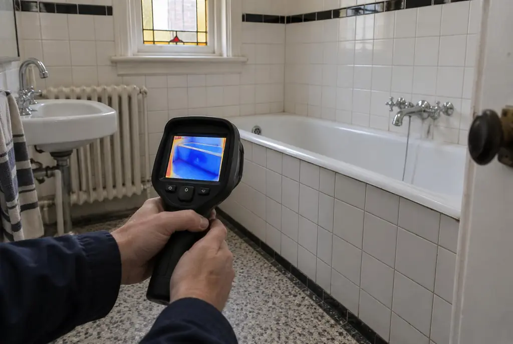 Lekdetectie Linschoten – onderzoek in een badkamer van een oudere woning