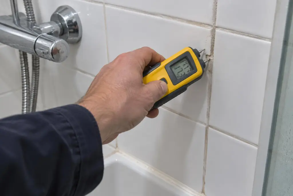 Lekdetectie Linschoten – vochtmeter op badkamertegels bij de douche